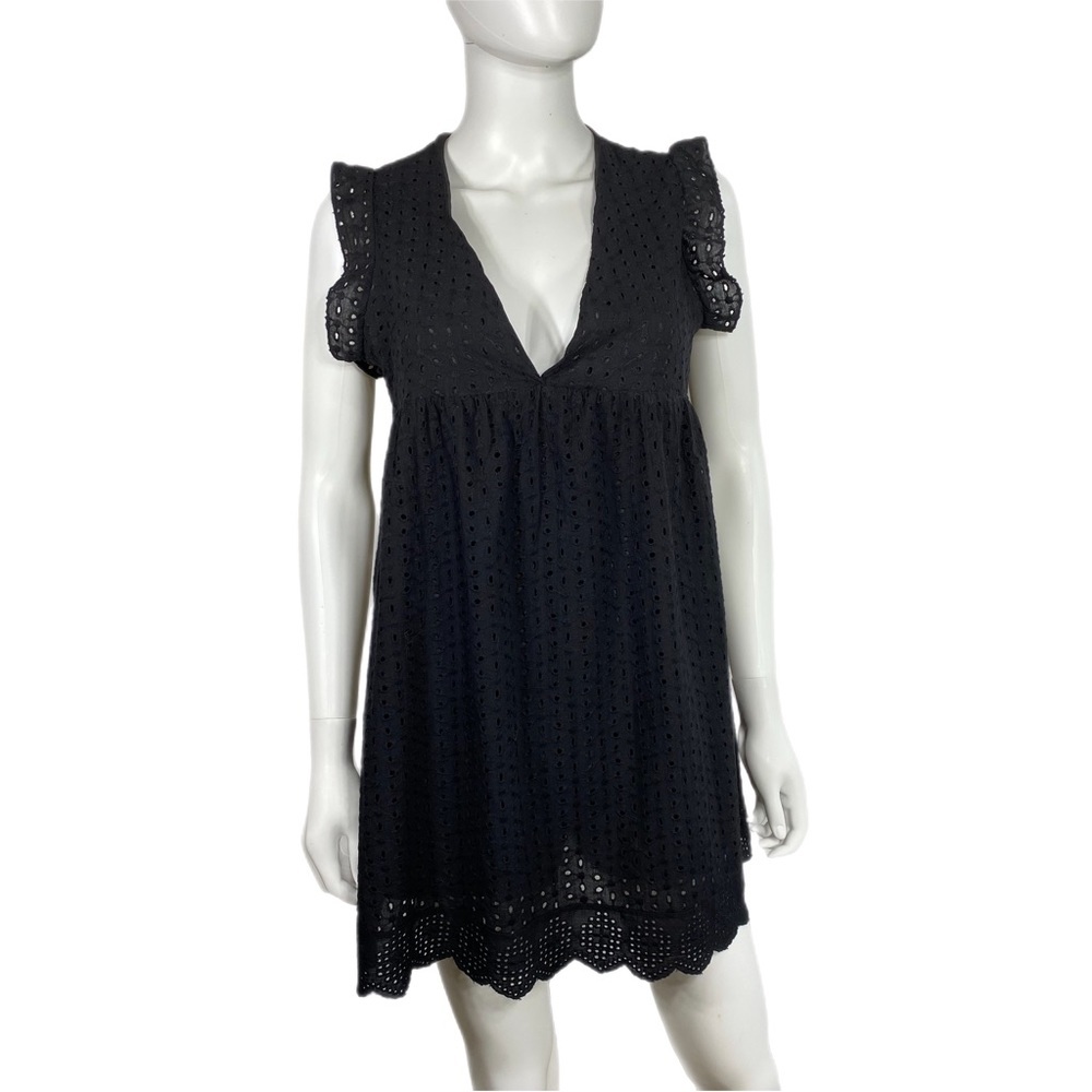 Black Eyelet Mini Dress w/ Built in Skorts
